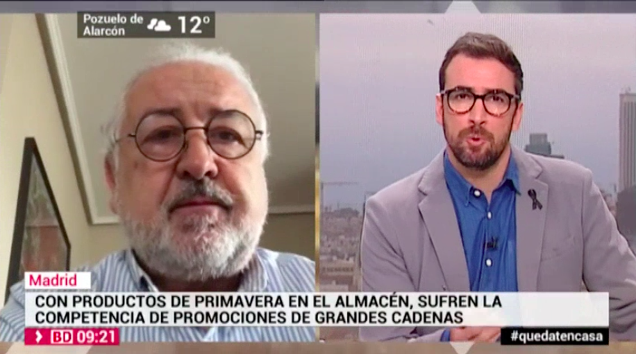 Pedro Campo en Telemadrid: "El pequeño comercio nos sentimos abandonados por el Gobierno"